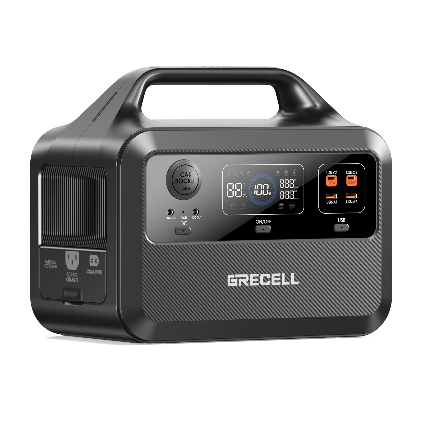 110V Pure Sine Wave AC Outlet Backup Lithium Fast LiFePO4 Battery Portable Power Station 600W For Outdoors Camping Travel Home