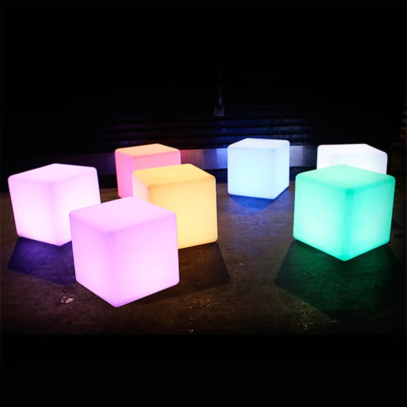 16 Rgb Colors Led Cube Chair With Remote Rechargeable Perfect For Pool Deck Cool Stools Ip68 Waterproof Crystal Cube