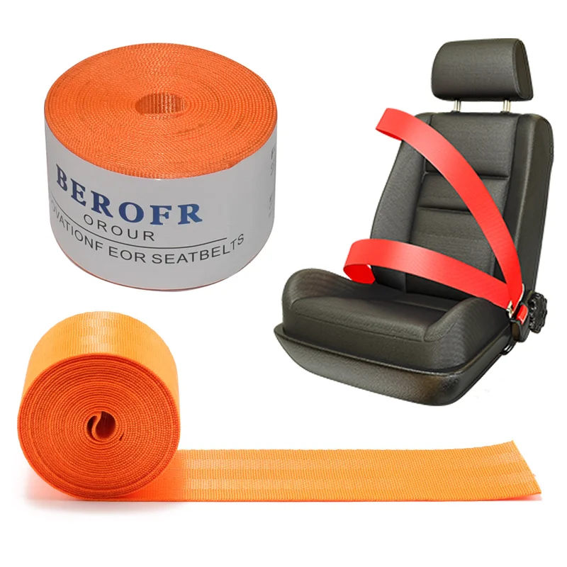 Best seller 3 point orange racing auto safety seat belt