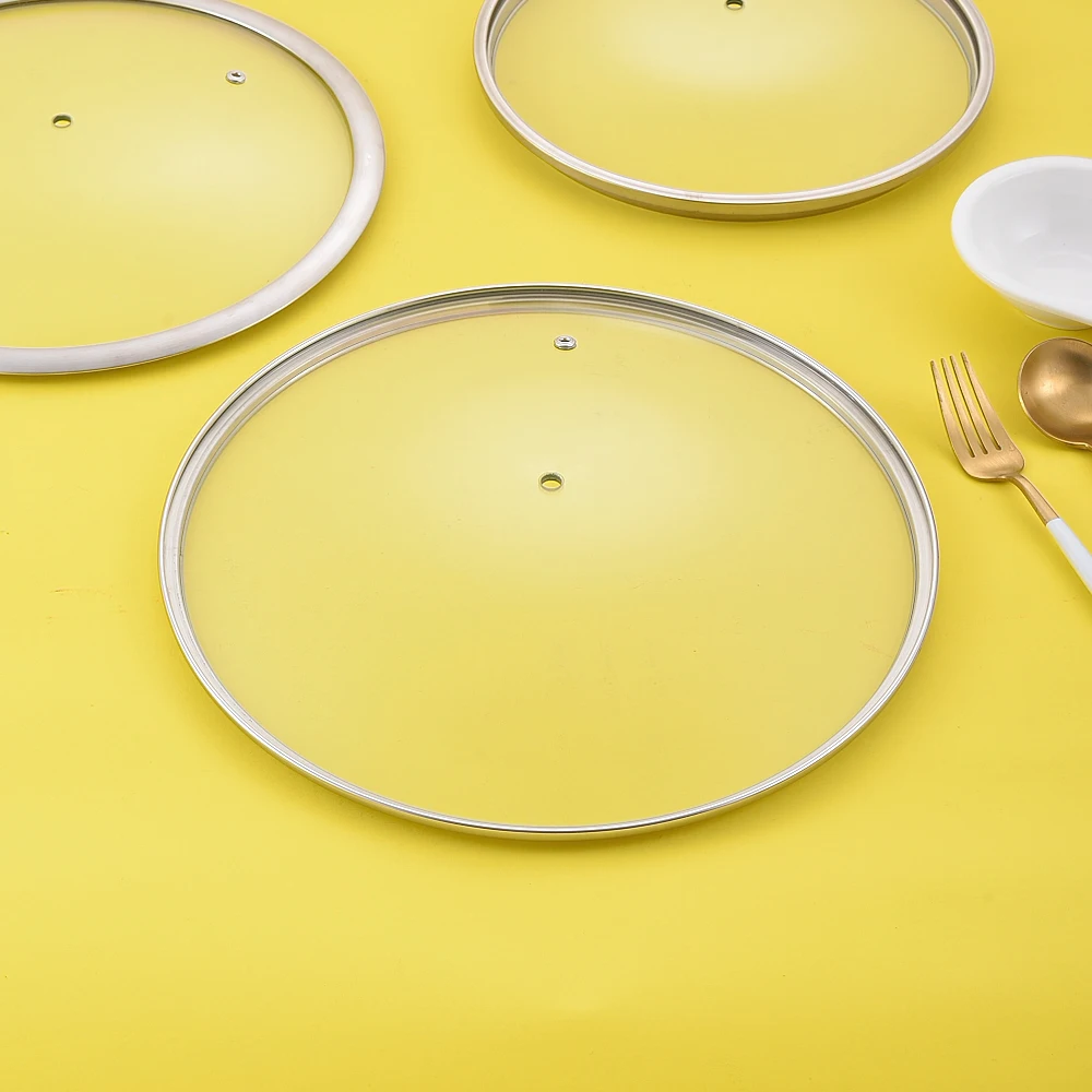 Hot Sale Product Non-stick Cookware Silicone Cover Tempered Glass Frying Pan Lid With Long Handle
