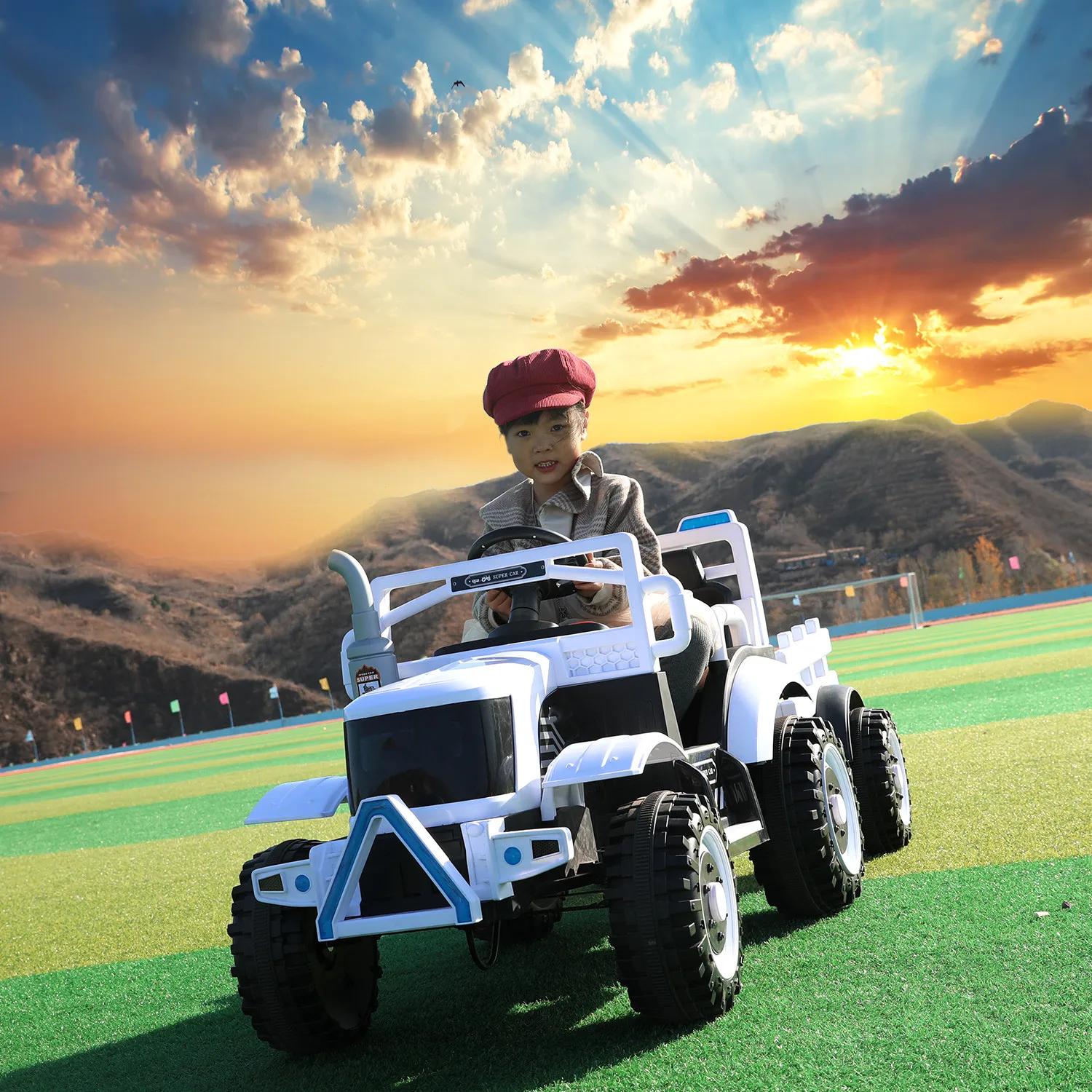 China factory wholesale good quality kids pedal tractors ride on car electric tractor for kids ride with bucket for children