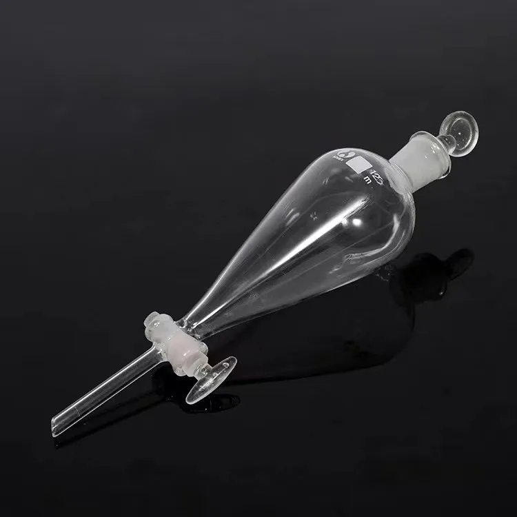 Pear-shaped Separating Funnel with PTFE Piston Clear and Thick 30ml To 1000ml for Lab Experiment