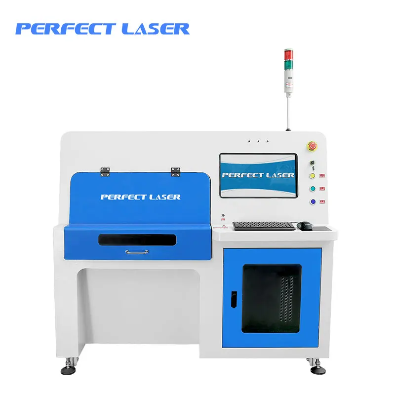 Perfect Laser Full-enclosed Type 50 Watt Fiber Laser Scribing Cutting Machine For Solar Battery Cell Silicon Wafer