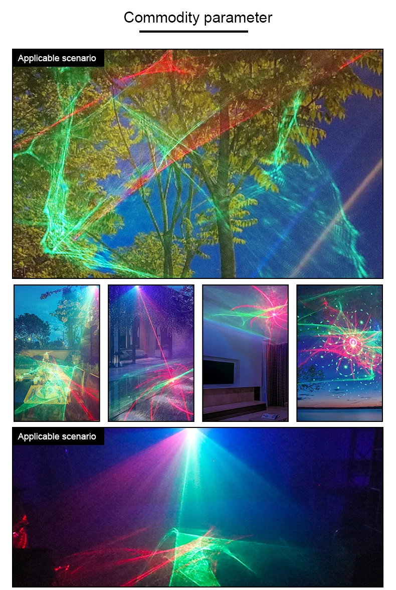 New laser lights stage KTV flash sound control disco parties Christmas beam projector light atmosphere lights