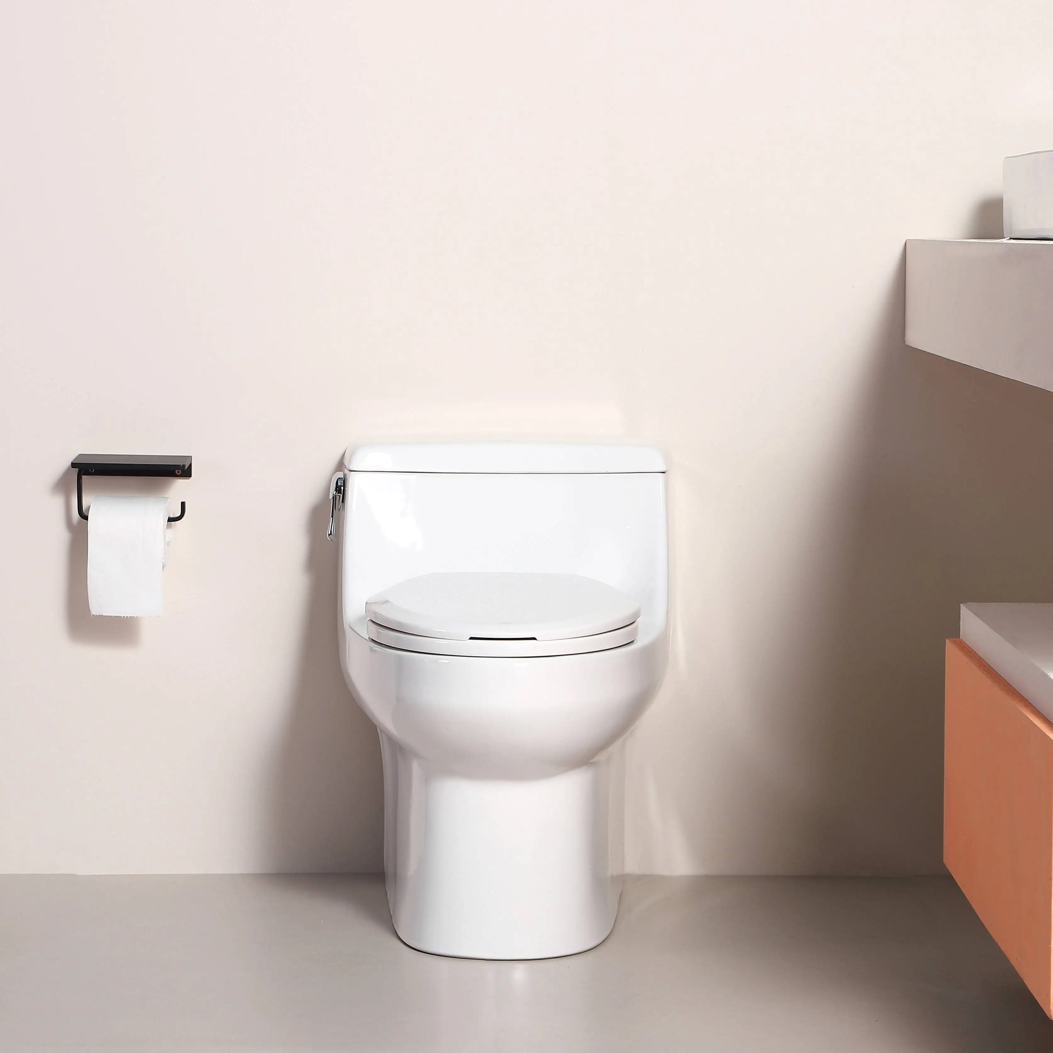 Chinese Toilet Wasdown Ceramic WC Toilet Modern Design One Piece Sanitary Ware Toilet