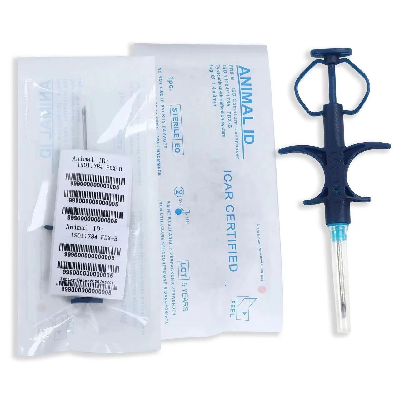 ICARD animal pet ID Animal Microchip Chip Implantable Chip With Syringe