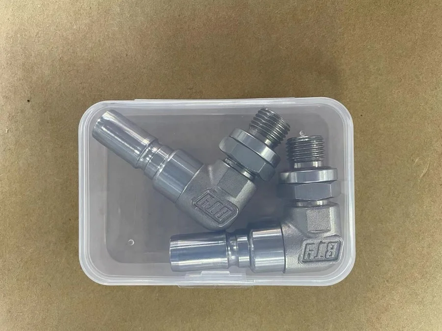 90 Degree L Shape Coupling Connector for Bottle Blowing Machine High Pressure Quick Release Coupling