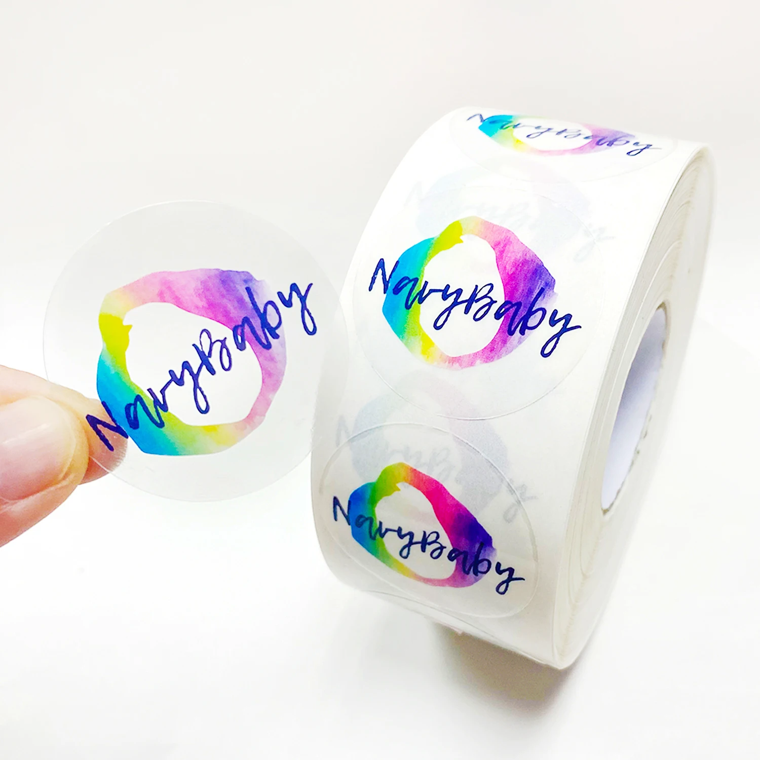 Custom Logo Label Sticker Printing,Circle Round Roll Plastic Paper Waterproof Synthetic Cosmetics Packaging Bottle Label