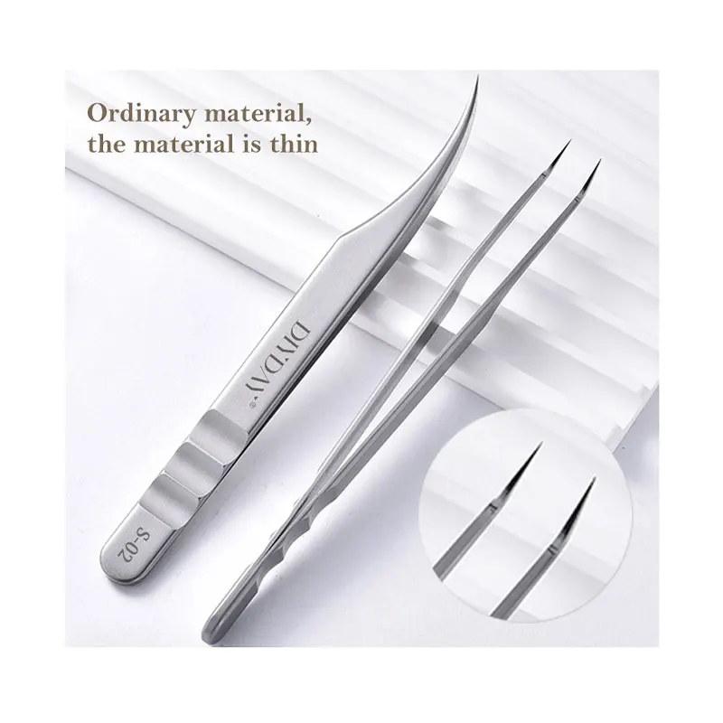 DIYDAY Eyelash Beauty & Tools sliver Stainless Steel Curved Tweezers for Eyelash Extension No reviews yet