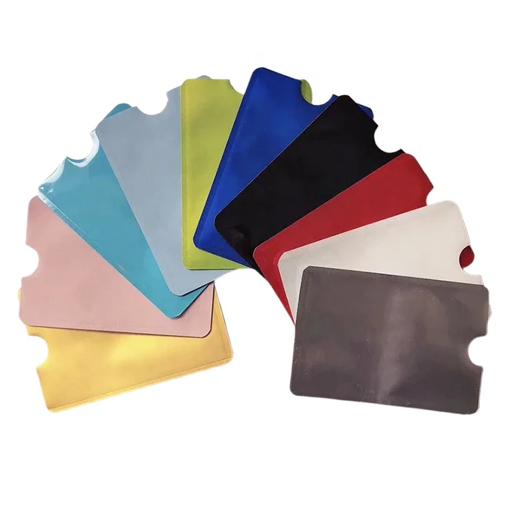 RFID Blocking Credit Card Holder Custom Logo Bank Card AntiScan Sleeve Anti-RFID PET Plastic Smart Card Pocket for Men and Women