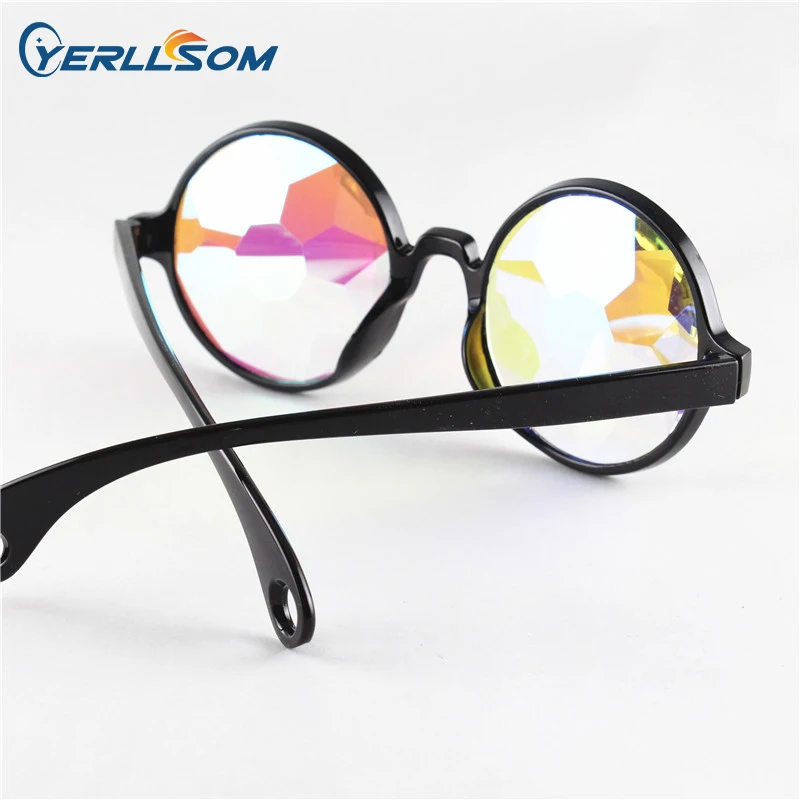 Kaleidoscope Concert Sunglasses Glass Prism Mosaic Eyewear Night Show Costume Matching Kids Sunglasses PC Children Unisex Round