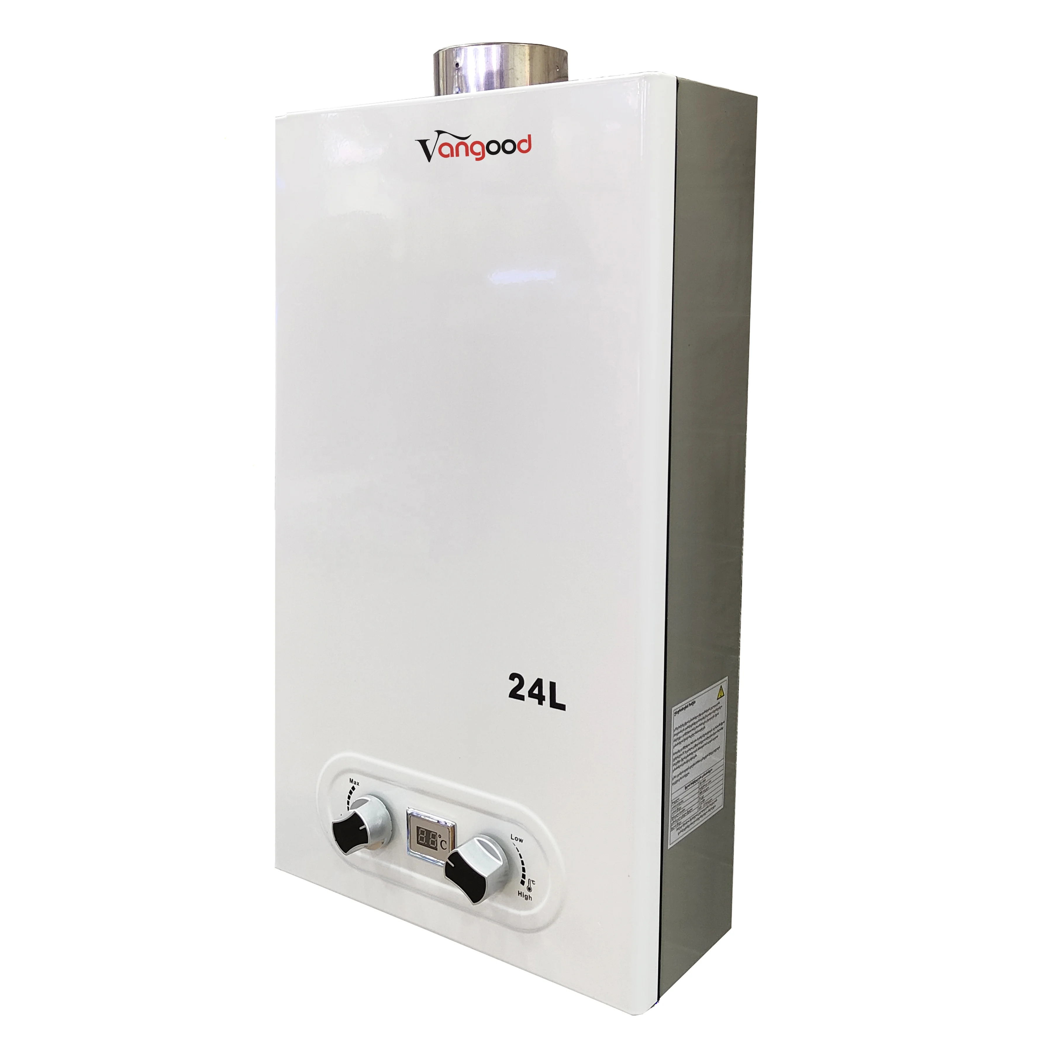 Vangood Wall Hung Natural Tankless LPG Propane Exhaust Type Gas Water Heater 24L