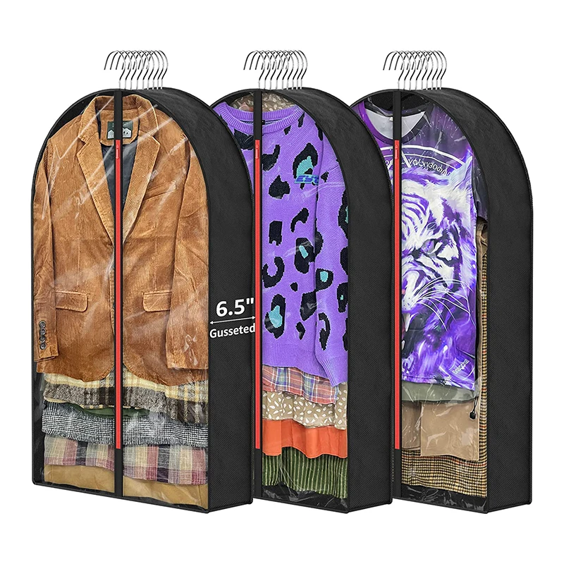 Custom Logo Mixed Size Wedding Dresses Transparent PEVA Zipper Garment Bag Storage Organizer Dustproof Cover For Hanging Clothes