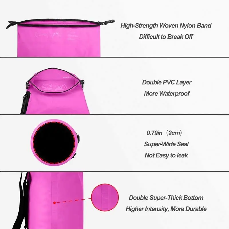 Great Factory Supply 25L Outdoor Waterproof Sport TPU Polyester/Nylon Fabric ultra Dry Bag Backpack Waterproof Dry Bag