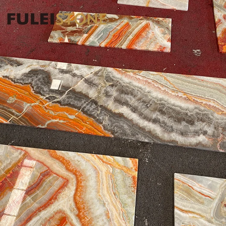 Villa Project size Rainbow Onyx cut to size for wall