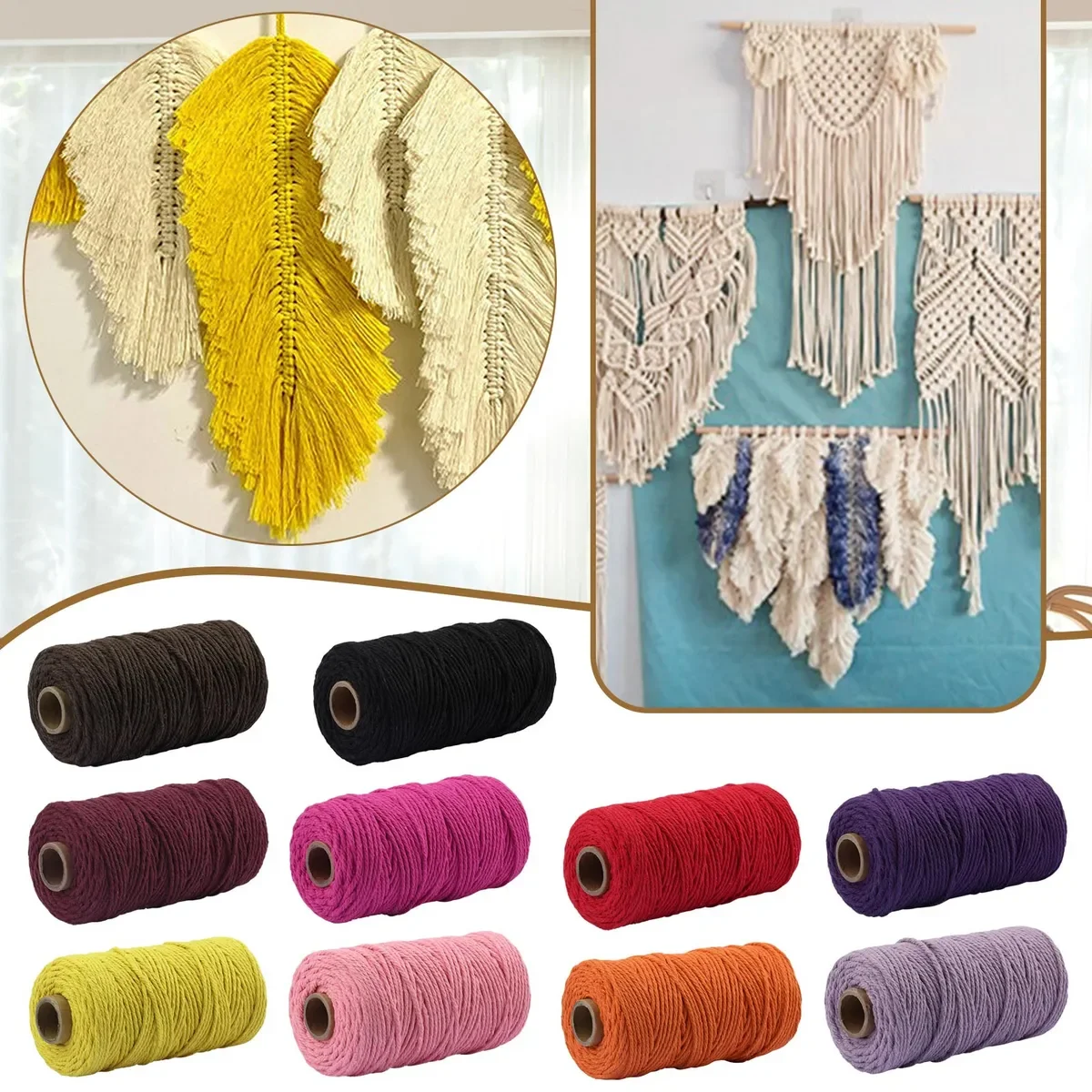 Wholesale Factory Diy Decoration Cord 2mm 3mm 4mm 5mm Cotton Macrame Rope