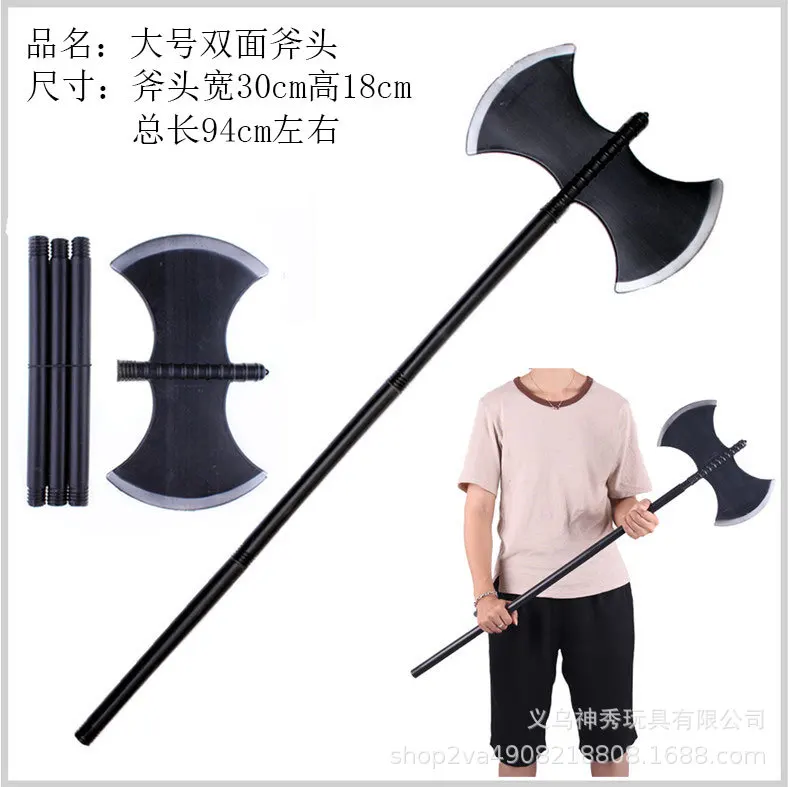Halloween Demon Weapon Props Great Axe Sickle Red Devil Big Fork