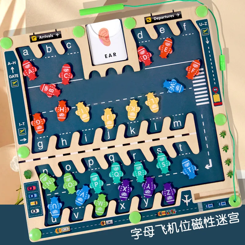 2024 Magnetic Alphabet Maze Board Montessori Toys  Sensory Toys for Kids Games Toddler Preschool Learning Educational Toys