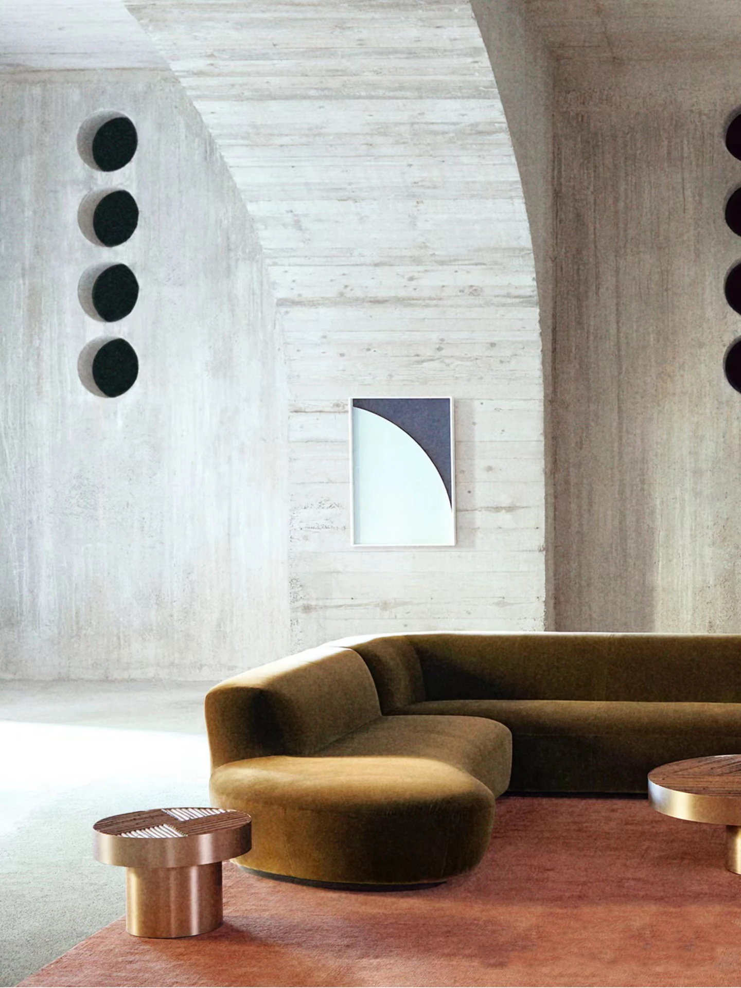 Fabric new curved sofa Italian villa design living room combination custom furniture Foshan furniture