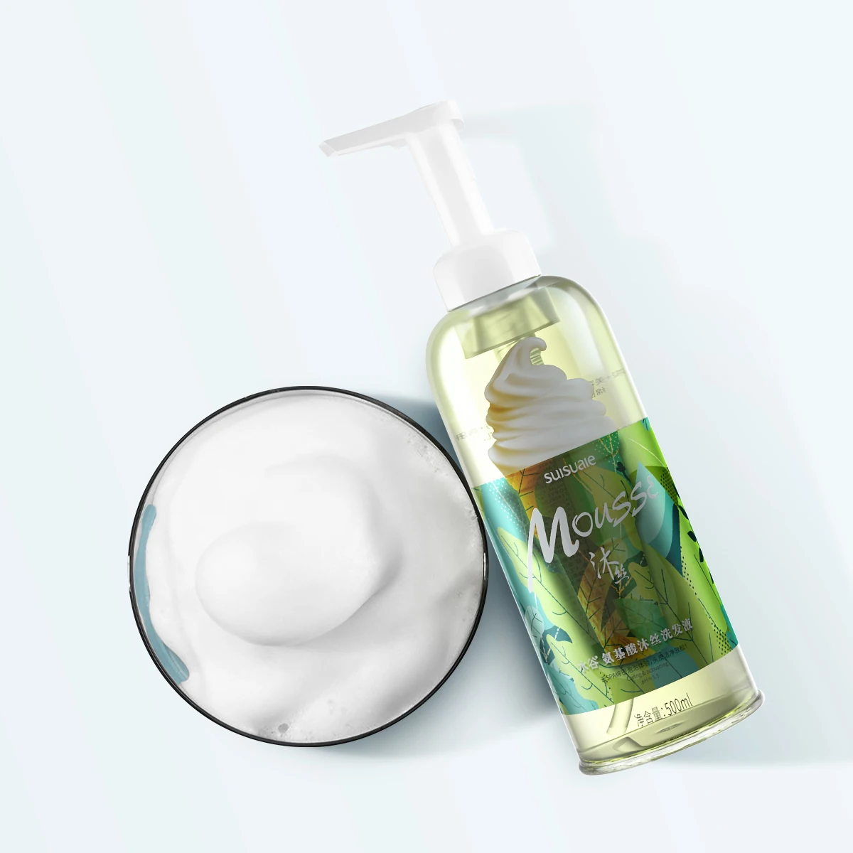 500ml private label organic Amino Acid shampoo without Silicone Oil Hair oil control shampoo