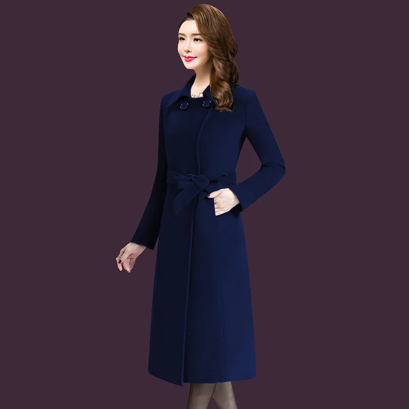 Luxury Custom Made Australian Private Label Purple Ladies Winter Warm Jacket Wool Long Shearling Mongolian Cashmere Coat