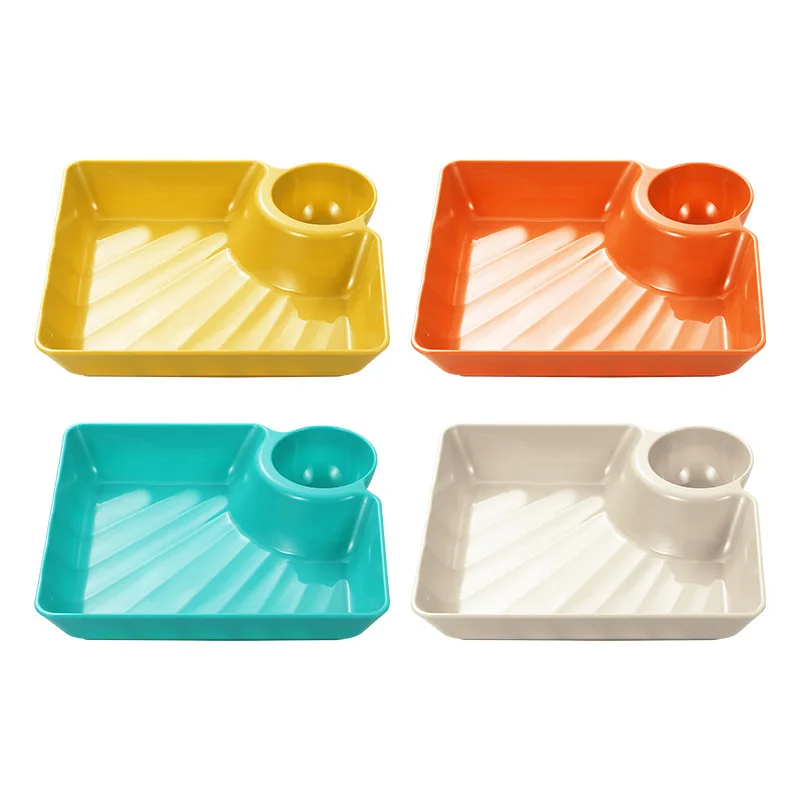 PP thick plastic tray sauce integrated sushi fried chicken dumpling restaurant dipping plate square