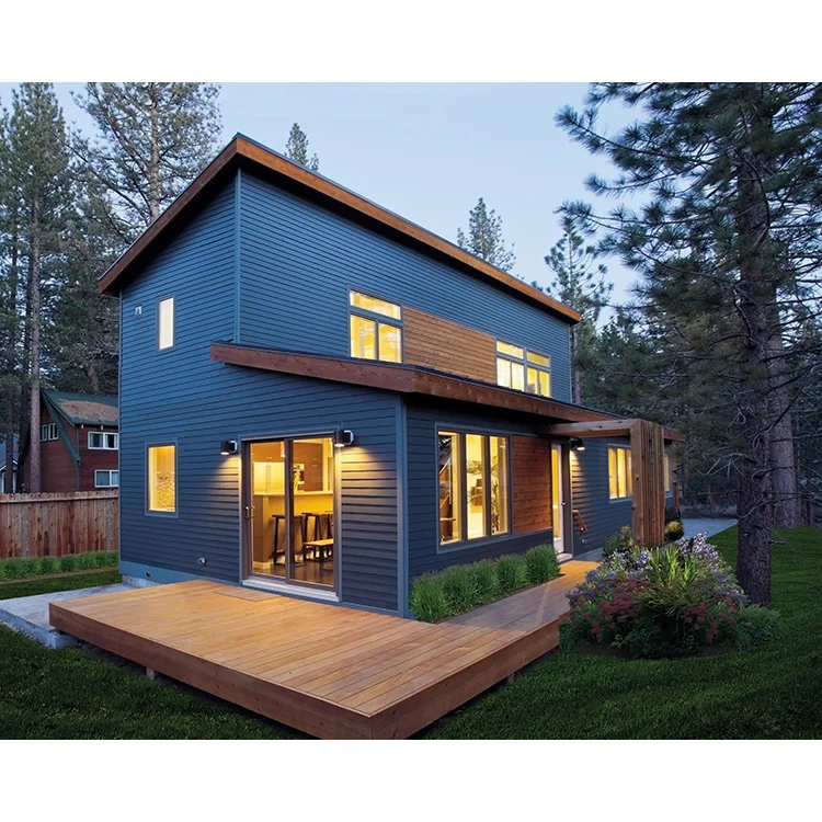 Modern prefab house luxury homes custom insulated galvanised light steel frame house villa