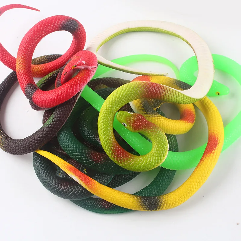 Factory wholesale 75cm environmental protection rubber snake Halloween spoof trick toy snake