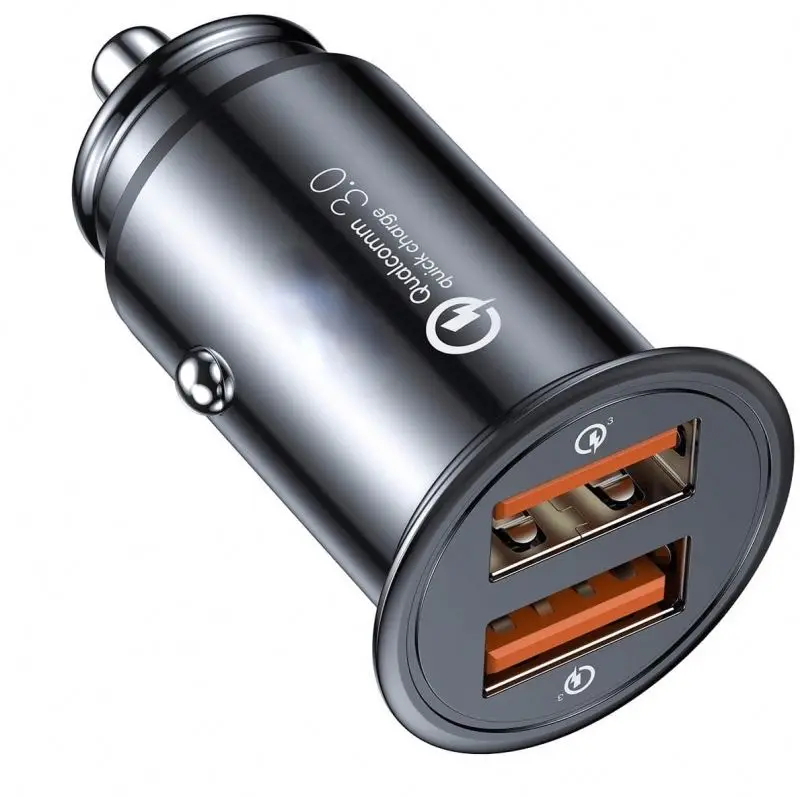 Dual USB mobile phone quick charge one tow two car cigarette lighter power conversion plug car battery charger booster