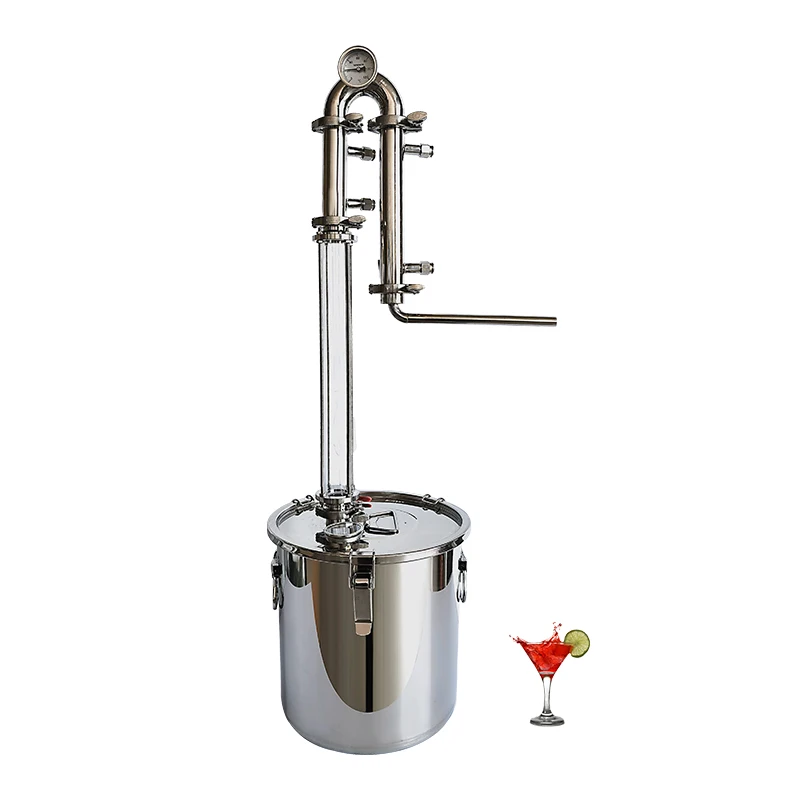 33L Direct fire heating distillery Alcohol making machine Distillery accessories Spirits distillation Crystal tower column