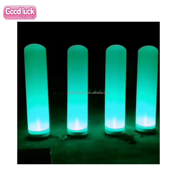 Inflatable 3m tubes white 10ft custom stand  LED lighting pillar  round Light guide column with blower changing colors
