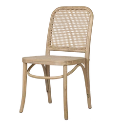 Amazon Hot Provincial Solid Wood Frame Nature Finish Cane Dining Chair