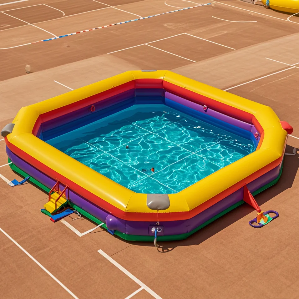 XZ OEM ODM New Design Portable Large Outdoor Volleyball Soccer Courts Beach Sports Air Inflatable Water Pool