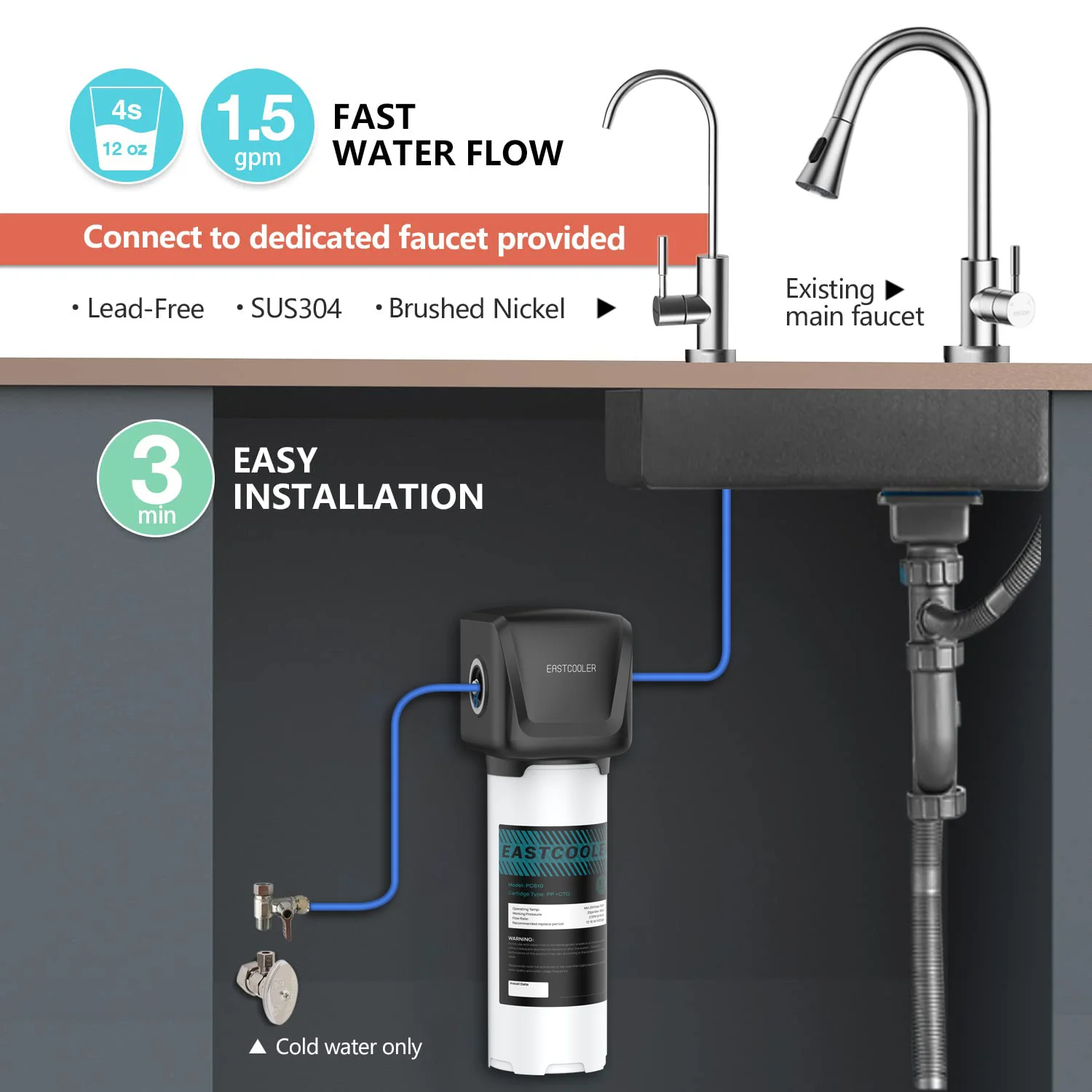 Peace Of Mind Clean Water Enhancing Quality Clever Water Filter Under Sink At Home