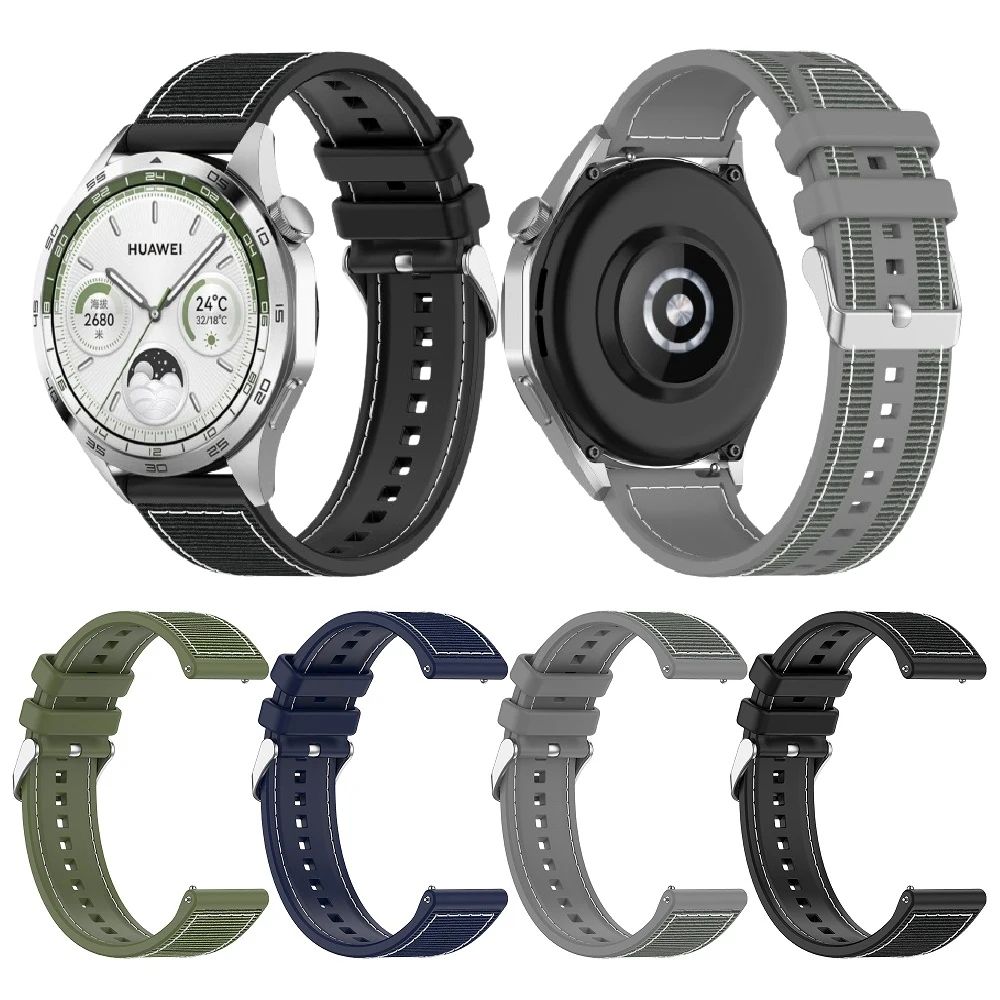 22mm Sports Bracelet Wristband Replacement Strap for Huawei Watch GT4 GT3 46mm Silicone Nylon Band
