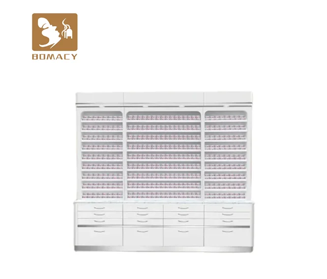 Salon counter top with led lights book color chart for retail store shop shelves cosmetic shelf display stand nail polish racks