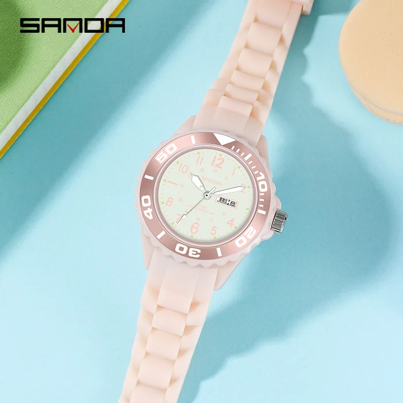 Fashion Casual Sports Quartz Watch Multifunction Dual Display Calendar Waterproof Luminous Couple Watches