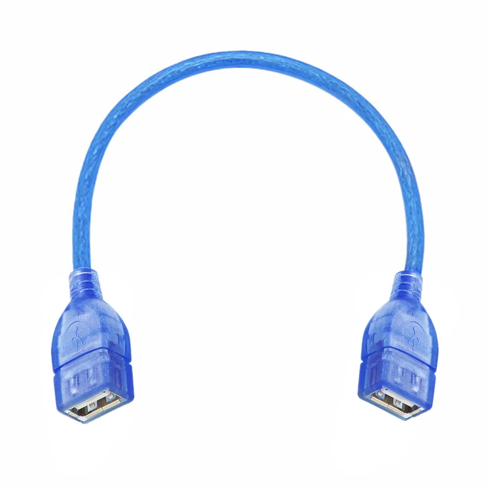 High-quality transparent blue copper core double-shielded USB2.0 OTG V8V3micro mini 5P docking extension cable.