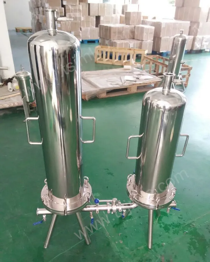 
SS Wine Filter Housing Tri Clamp Connection for Wine Purifier Element Before Bottling 