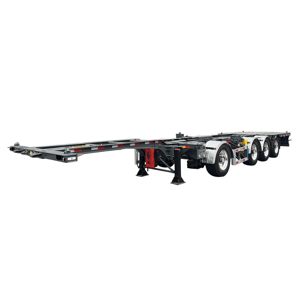 Liangshan 4 Axles 20ft 40ft Frame Chassis Skeletal Skeleton Semi Trailer 40ft Container trailer