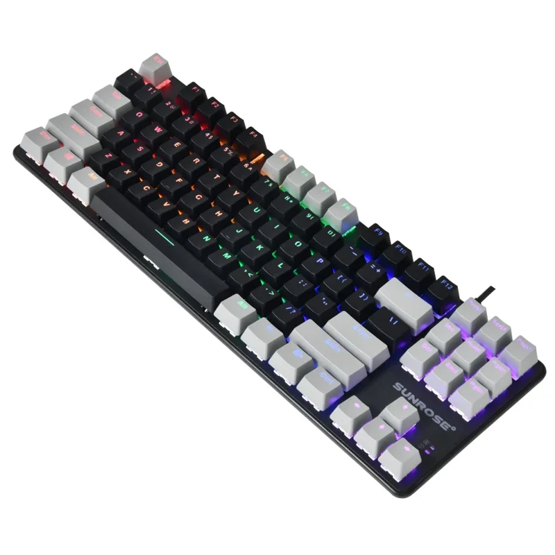 Factory Sale Double Color Injection Wired RGB Backlight 87 Keys Mechanical Keyboard Gaming for PC