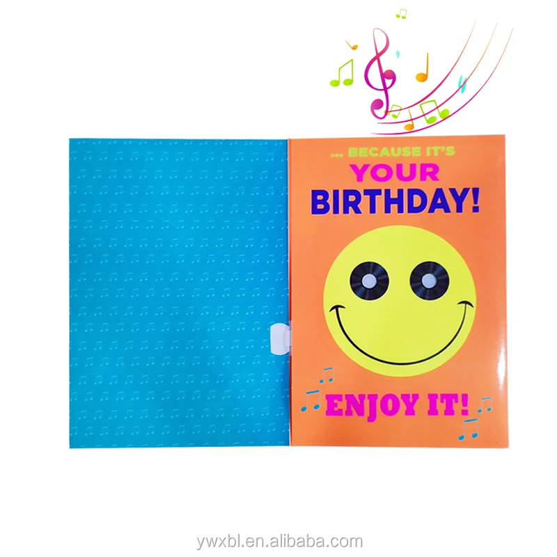 Wholesale Customize popular 30second musical audio birthday greeting cards with light for gift card