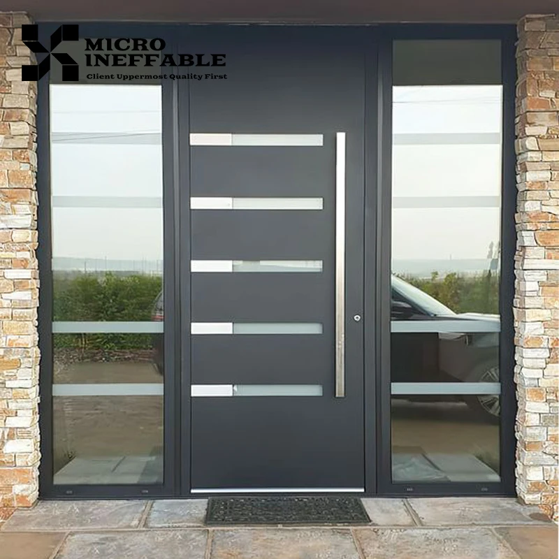 Fancy Cheap Security Exterior Main Door Stainless Steel Front Entry Door Modern Entry Door