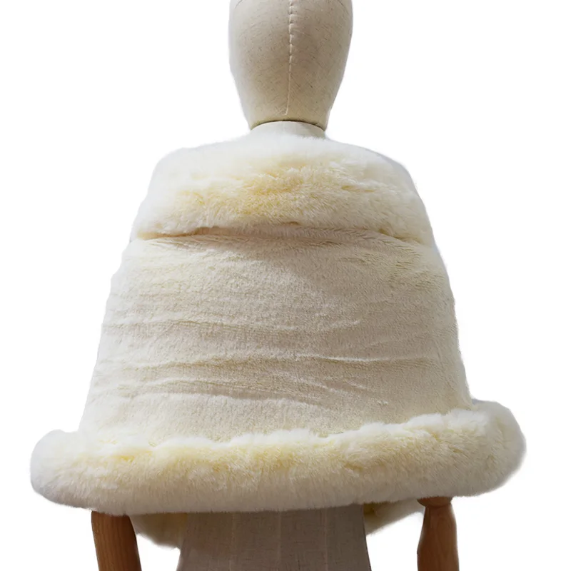 Модный белый воротник, одеяло из искусственного кроличьего меха, шаль, накидка для женщин, Осень-зима, теплый