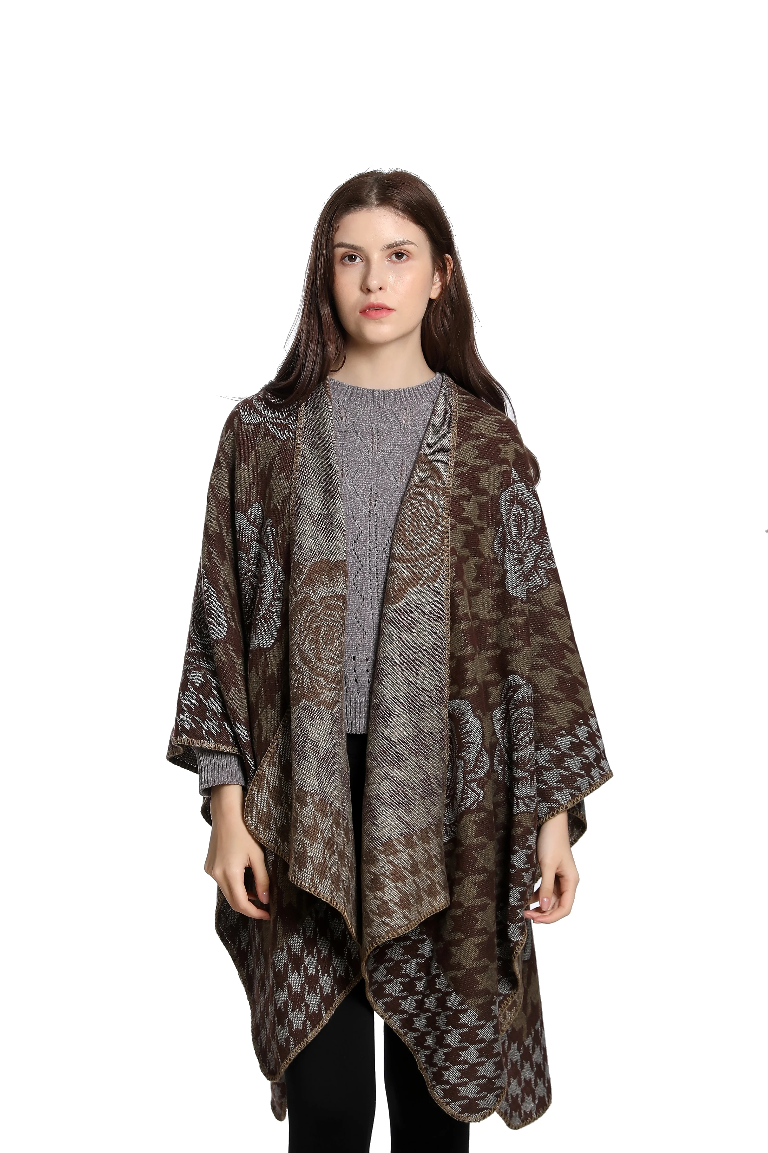 National Style Shawls Personalized Poncho Rose Pattern Make Your Own Shawl Unique Gifts Free Sample