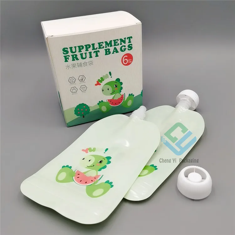 Custom Plastic Double Zipper Food Bags 150ml Reusable Pouches For Supplement Fruit Puree Packaging For Babies 5 oz