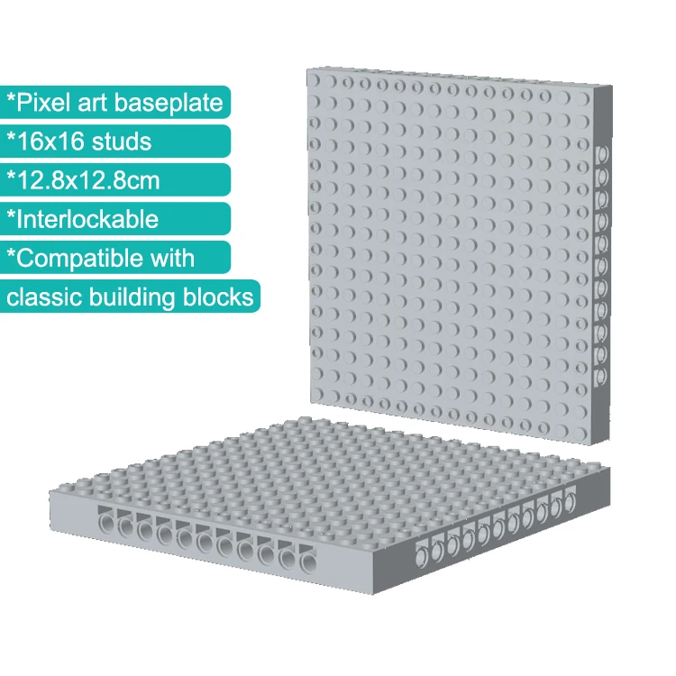 Technic, Brick 16 x 16 x 1 1/3with Holes Interlock Baseplates 65803 for classic Building blocks used for pixel art frame S014