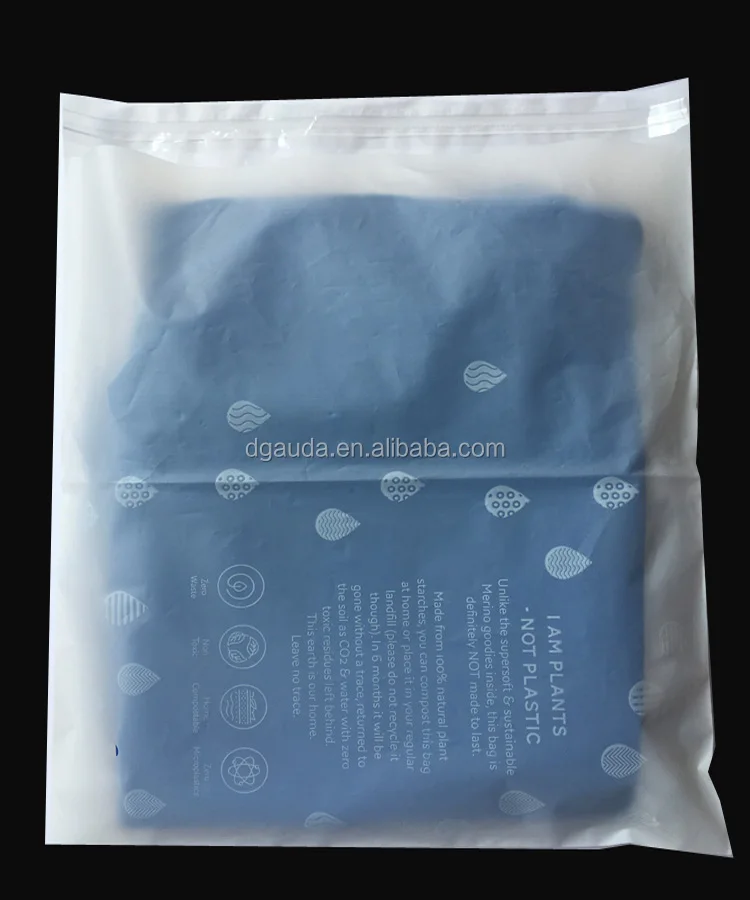 Custom logo guangdong manufacturer garments bag 100%  biodegradable EPI bolsas compostable PLA/ corn starch bag
