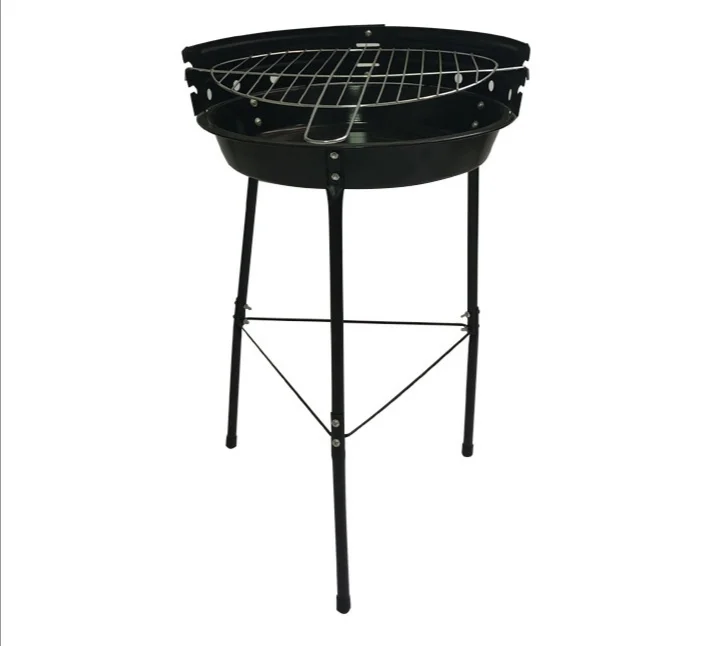 Portable simple Round Tripod metal mesh barbecue charcoal grill outdoor cooking stand camping hiking picnics bbq grill