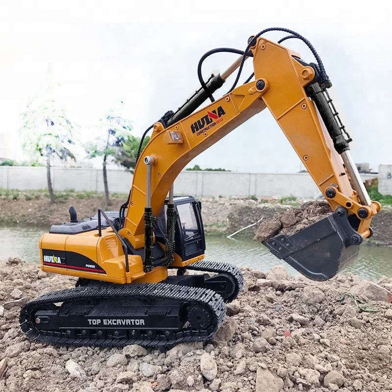  Huina Масштаб 1:14 полностью металлический 1580 RC экскаватор игрушка для взрослых Радиоуправляемый Модернизированный V4
